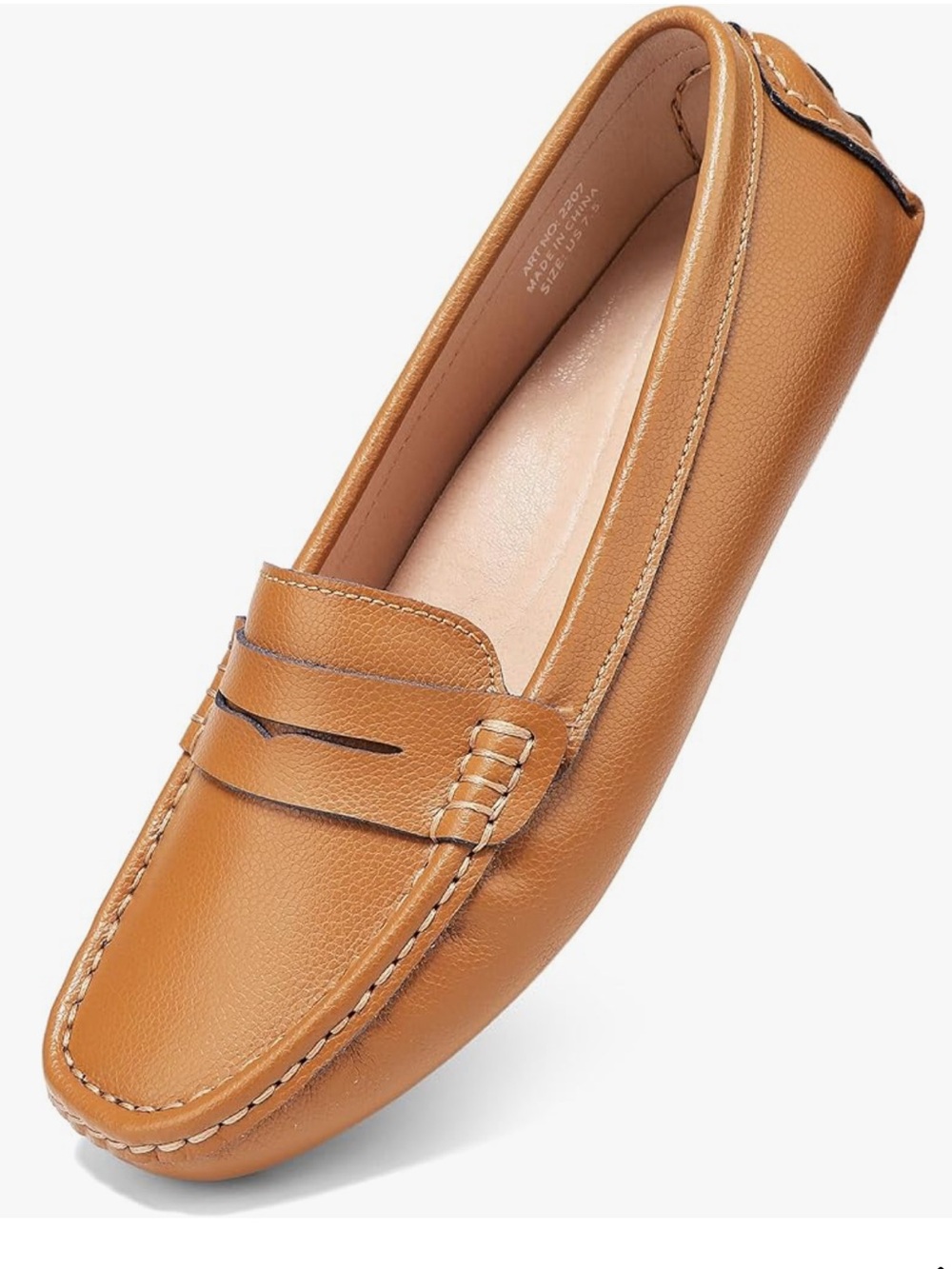 NEW BEAUSEEN Women's Penny Loafers Leather moccasins size: 11